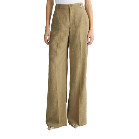 Liu Jo Pantaloni Pantaloni Donna ampi a righe Mossgreen - Francavilla Moda